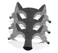 JOINPAYA 3PCS Felt Wolf Masks: Adult Felt Wolf Mask Wolf Felt Masquerade Animals Masks Halloween Dress Up Costume for Party Favors