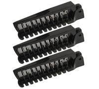 JOINPAYA 3pcs Foldable Double Headed Portable Hair Combs in Black Plastic, Anti-static Travel Hairbrush Set with Long Lifetime, for Kids and Teens the Go