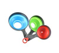 JOINPAYA 3pcs Food-grade Silicone Foldable Funnel Set, Collapsible Telescopic Kitchen Funnels for Liquid Transfer, Oil, Jam, and Bottle Filling, Detachable Design for Easy Storage and Use