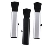 JOINPAYA 3pcs Guitar Cleaning Brushes Set for Dust Removal, Foldable Telescopic Hand Brush for Guitar, Ukulele and Guzheng Maintenance, Silver and Black