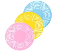 JOINPAYA 3pcs Handheld Silicone Wine Bottle Mesh Bags with Colorful Coasters Portable Wine Bottle Holders for Outdoor Picnics and Storage Pink Blue Yellow Set