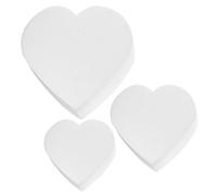JOINPAYA 3Pcs Heart Shaped Foam Cake Dummies Set for Decorating and Practicing, 6/8/10 Inch White Cake Practice Models for Valentine's Day and Home Baking Craft
