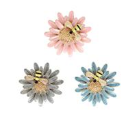 JOINPAYA 3pcs Honey Bee Brooch Pin Set with Daisy Flower Enamel, Alloy Material, Multi-Color Random, Women’s Jewellery Accessory for Casual and Formal Wear Random Color