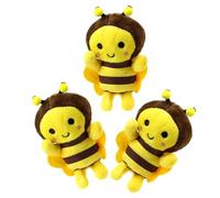 JOINPAYA 3pcs Little Bee Pendant Soft Plush Bee Keychain Stuffed Toy Cute Animal Hanging Accessory for Backpacks Birthday Presents Lovely Doll Pendant Keychain Decor