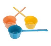 JOINPAYA 3pcs Long Handle Water Ladle Set, Plastic Kitchen Scoop and Bathtub Dipper for Watering Plants, Bathing, and Household Use - Portable Multipurpose Water Spoon in Yellow, Pink,
