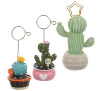JOINPAYA 3Pcs Mini Cactus Memo Clips Set, Small Desktop Photo and Note Holders, Office Desk Organizer for Home and Party Decoration Random Style