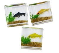 JOINPAYA 3pcs Miniature Glass Fish Tanks Wear-resistant Tiny Fish Bowls for Dollhouse Decor Realistic Detail for Miniature House Landscape