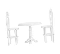 JOINPAYA 3pcs Miniature Table and Chair Decor Dollhouse Dining Furniture for Boy Girl Craft and Miniature Landscaping