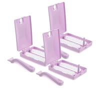 JOINPAYA 3pcs Pet Hair Brush Roller Lint Remover with Handle, Double Roller Furniture Lint Removing Brush for Sofa and Carpet Cleaning, Portable Purple Household Hair Remover for Pet