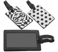 JOINPAYA 3pcs PVC Luggage Name Tags with Unique Black and White Patterns, Portable and Easy to Use Travel Identifiers for Suitcases, for Holiday and Travel Use