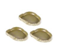 JOINPAYA 3pcs Resin Reptile Water Bowl for Tortoise Turtle Reptile Food Basins for Lizard Bearded Dragon Snake Terrarium Decor