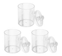 JOINPAYA 3pcs round Ps Storage Boxes for Cotton Swabs and Toothpicks, Lightweight Space-saving Household Storage Container for Travel Use