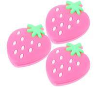 JOINPAYA 3pcs Silicone Tennis Racket Dampeners Miniature Shock Absorbers Vibration Stoppers for String Stability Cute Pink Strawberry Design Tennis Accessory Gift for Players