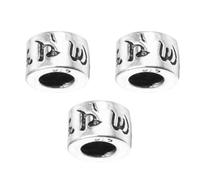 JOINPAYA 3pcs Six Words Blessing Silver Pendants DIY Jewelry Accessories for Necklace Earrings Handmade Charms Beading Crafts Gift for Jewelry Makers