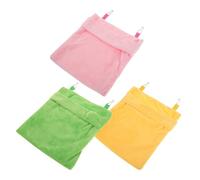 JOINPAYA 3pcs Small Animal Hanging Hammock Set - Plush Sugar Glider with Metal Buckles - Warm Pet Sleep Sack for Hamsters and Small Pets Cage Bedding