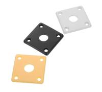 JOINPAYA 3pcs Square Base Plate for Guitar Jack Holder Replacement for Electric Guitar Connection Easy Installation Dirt White Black Yellow
