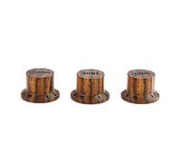 JOINPAYA 3pcs Wood Guitar Knobs Volume Tone Control Caps for Electric Guitar Parts Accessories Fits Bass Finish