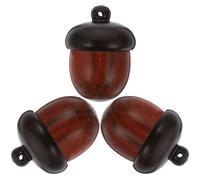 JOINPAYA 3pcs Wooden Acorn Pendants DIY Necklace Charms Set with Detachable Nut Box, Ebony and Rosewood Mixed Color, Jewelry Making Supplies for Crafting and Decor