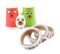 JOINPAYA 3rolls DIY Cartoon Stickers Eye Nose Mouth Self-Adhesive Labels for Boy Girl s Arts Crafts Application Black White Designs
