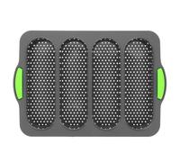 JOINPAYA 4-Cavity Silicone Bread Loaf Mold for Baking, Flexible Non-Stick Kitchen Baking Pan, Washable Household Bread Mold in Advanced Gray, Suitable for Home Use