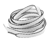 JOINPAYA 4 Pairs Black and White Edge Flat Shoelaces 0.8 X 120cm, Long Sturdy Sneaker Laces for Sports, Boots, and Trainers, Suitable for Adults and School Shoes