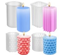 JOINPAYA 4 Pcs Silicone Candle Molds Cylinder Bubble Candle Melt Molds DIY Craft Tools for Home Decoration