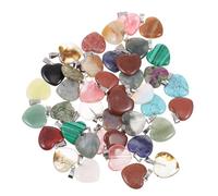 JOINPAYA 40pcs DIY Heart Shape Natural Stone Pendant Necklace Earrings Charms Jewelry Making Pendants for Valentine's Day Random Color