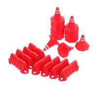 JOINPAYA 40pcs Mini Plastic Traffic Cones and Barricades Set for Educational Toy, Easy Assembly and Storage, for Sand Table Road Scene and School Teaching