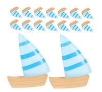 JOINPAYA 40Pcs Mini Sailboat Model Ornaments Mediterranean Style Tiny Sailing Boats Miniature Decorations for Fairy Garden Beach Party Ocean-themed Home Decor