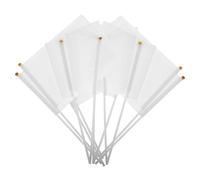 JOINPAYA 48pcs White Hand Waving Flags with Plastic Sticks, Easy to Assemble Commanding Referee Flags Made of Polyester, for Football and Community Events