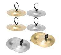 JOINPAYA 4pair Mini Drum Cymbals Brass Percussion Instrument Cymbals for Belly Dancing Dance Party Finger Musical Instrument