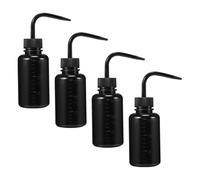 JOINPAYA 4pcs 150ml Black Plastic Squeeze Lash Bottles for Eyelash Cleaning and Tattoo Washing, Leakproof Portable Wash Bottles for Beauty and Personal Care Use