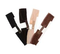 JOINPAYA 4pcs Adjustable Velvet Lace Wig Headbands with Elastic Non-slip Straps for Secure Wig Grip, Breathable Hair Bands in Black Brown Light Brown Beige for Salon and Event Use