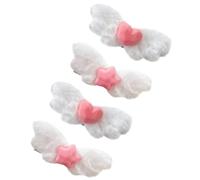 JOINPAYA 4pcs Angel Wing and Heart Star Hair Barrettes Plush Clips for Women Teens, Soft Kawaii Side Hair Accessories Set for Wedding and Daily Styling