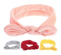 JOINPAYA 4pcs Baby Girl Headbands Bow Elastic Polyester Big Bow Headband Non-fading Lovely Knot Headwrap for Baby Shower and Birthday