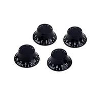 JOINPAYA 4pcs Black Volume Tone Control Knobs Caps for Electric Guitar Rotary Knobs White Markings Easy to Install Compatible Standard Guitar Parts