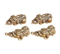 JOINPAYA 4Pcs Brass Mythical Beast Keychain Set, Decorative Lucky Beast Pendants for Couples, Left Right Facing Charms, Lucky Key Accessories for Car Keys and Bags