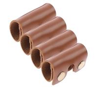 JOINPAYA 4pcs Brown Leather Razor Protective Head Cover Sheath for Double Edge Safety Razor Travel Case for Bathroom and Vacation