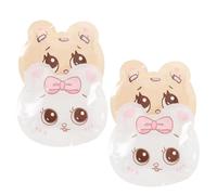 JOINPAYA 4pcs Cartoon Animal Ice Bead Ice Packs Portable Cooler Packs for Lunch Bags Picnic Camping Outdoor Use Mini Fast Cooling with 2 White 2 Beige