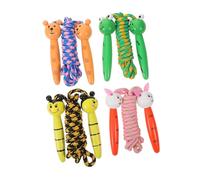 JOINPAYA 4pcs Cartoon Jump Rope for Portable Skipping Rope for Boys Bee Brown Bear White Rabbit Frog Ergonomic Handles Durable Exercise Equipment