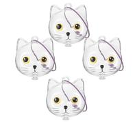 JOINPAYA 4Pcs Cat Hair Keepsake Keychain Set Pet Hair Storage Boxes with Yellow Eye Pendant for Cat Lovers and Souvenir Collection