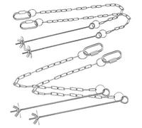 JOINPAYA 4Pcs Chicken Hanging Feeder with Stainless Steel Chains Vegetable and Fruit Skewer Holder for Hens and Medium Large Birds Easy to Hang for Foraging and Treat Storage