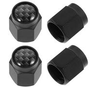 JOINPAYA 4pcs Copper Tire Valve Caps for Car Wheels, Black Metal Valve Stem Covers That Prevent Debris and Add Unique Style, Convenient and Sturdy Accessories for Car Tyres