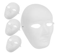 JOINPAYA 4pcs DIY Blank Masquerade Masks for Halloween Party and Stage Performance Eco Friendly Pulp Material Unpainted White Cosplay Masks for Craft and Artistic Decoration