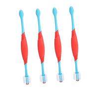 JOINPAYA 4pcs Double End Pet Toothbrush Comfortable Long Handle for Dog Cat Oral Care Tooth Cleaning Brushes for Healthy Teeth and Gums
