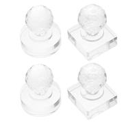 JOINPAYA 4pcs Eyeshadow Stamper Tool Set with Square 9-grid round 27mm Crystal Mold, Reusable Makeup Repair Kit for Pressed Palette Restoration and Eye Makeup Application