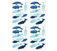 JOINPAYA 4pcs Fish Wall Stickers Set with Bubble Decor for Room and Bathroom, Removable Waterproof PVC Ocean Animal Scene Decals, Unique Artistic Design for Home Nursery Wall Decoration
