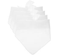 JOINPAYA 4pcs Large Dog Bandanas Adjustable Design Washable Polyester Pet Scarves for Daily Life and Parties Simple Fashion White Dog Kerchief