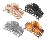 JOINPAYA 4pcs Large Leopard Print Hair Clips Plastic Hair Barrettes with Glossy and Matte Finish for Women Stylish Ponytail Grippers for Everyday Use Random Color