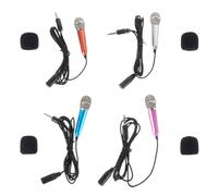 JOINPAYA 4pcs Mini Microphones for Karaoke and Recording, Metal Handheld Singing Mics Comfortable to Hold, Compatible with Phone and Laptop, for Making Videos and Parties